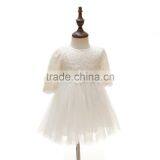 Wholesale Hot Sale Cheap Summer Dress 2017 Baby Clothing Lace Kids White Long Sleeve Tulle Flower Girl Dress thumbnail-2