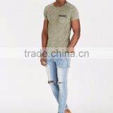 MGOO Custom Pocket Tshirt Pattern Wholesale Slim Fit Snow Wash T Shirts For Men thumbnail-4