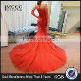 MGOO Top Selling Handmade China TraditionalWedding Dress Pearl Evening Dress Red Long Sleeve Prom Dress 2065 thumbnail-1