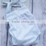 Soft Children Frocks Designs Clothing Baby Plain White Bodysuit Infant Girls Boutique Romper thumbnail-1