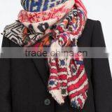 EY0848S Handmade Scarf Fashion Women Twill Scarf Printed Wool Scarf thumbnail-1