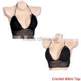 Boho Crochet Halter Beach Bikini Top thumbnail-1