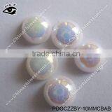 Flat Back Pearl Dome Studs 10MM Pearl AB Half Round Beads For Clothes thumbnail-1