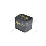 Black Plain Coated Paper Cosmetic Packaging Boxes With Gold Foil Logo