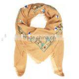 Hot Sale Square Headscarf Pure Cotton Embroidery Shawl Scarf Muslim Hijab Scarf for Women thumbnail-6