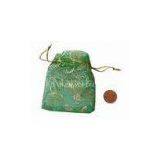 Monogrammed Jewelry Drawstring Pouch Green Organza Pouch For Gifts thumbnail-1