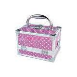 4mm MDF PVC Aluminum Cosmetic Cases / Makeup Cases With Mirror , Pink