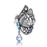 Butterfly Multicolor Water Drop Crystal Brooches Elegant Jewelry Animal Pin Brooches thumbnail-1
