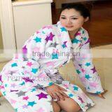 Pink Jacquard Flannel Fleece for Womens Night Robe thumbnail-5