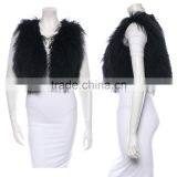 SJ209-01 SANDRAFUR High Quality Whole Skin Mongolian Tan Sheep Fur Vest Short Length Vest Long Fur thumbnail-1