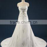 Elegant Embroidered A-Line Strapless Neckline and Sleeveless Lace Wedding Dress AS436 thumbnail-3