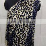 Silk Pashmina Wool Fashion Chiffon Stitching Leopard Print Scarfs thumbnail-2