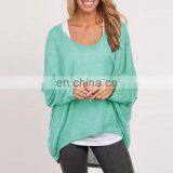 China Manufacturing Polyester/Cotton Blend Fashion Ladies Long Sleeve Pullover Top Loose Casual Blouse Tshirts thumbnail-3