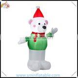 Wholesale christmas inflatable bear, led inflatable bear with hat for christmas decorating