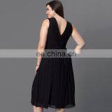 T-D094 New Arrival Pleated Solid Color Plus Size Stylish Fat Women Dress thumbnail-3