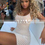 Women's Sling Round Collar Hollow Mesh Gauze Contrasting Wholesale Casual Explosive Slim Dresses thumbnail-1