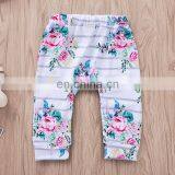 2019 Summer "isn't She Lovely" Letter Print Girls Cotton Tshirt & Kids Floral Striped pp Pants & Headband 3pc Set thumbnail-4
