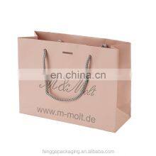 Luxury Custom Logo Gold Foil Printed White Cloth Paper Packaging Bag With Handle thumbnail-5