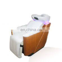 Wooden Electric Adjustable Hair Wash Shampoo Bowl Bed Backwash Furniture Shampoo Chair for Salon