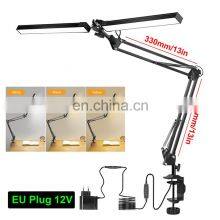 Double Head Task Lamp 24w Flexible Read Desk Lamp Modern Restaurant LED Swing Arm 10 Brightness Levels Clamp Task Lamp thumbnail-3