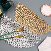 Fancy Modern Round Flower Pattern Non Slip Heat Resistant PVC Table Pads Bowl Hollow Place Mats thumbnail-3