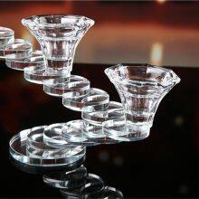 European Crystal Candlestick Holder 3 Heads Candle Holder Wedding Hotel Supplies Crystal Glass Candle Holder thumbnail-4