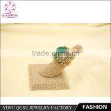 2015 New Product Gold Plated Ring With the Earth's Surface Oval Flat Imitation Jade thumbnail-2