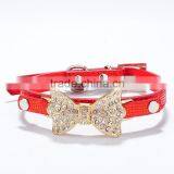 Wholesale Serpentine Pet Collar Diamond Gold Bowknot Pet Collar thumbnail-5