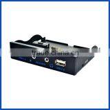 New 3.5" Floppy Bay Internal 9Pin to 2 Port USB 2.0 HUB and HD Audio 3.5-in PC Floppy Front Panel