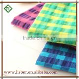 100% Cotton Seersucker Yarn Dyed Fabric Plaid Check