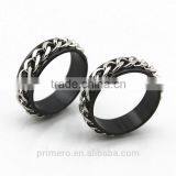 Wholesale Silver Tone Stainless Steel Chain Rings Rotating Spinner Men Gift thumbnail-2