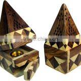 Sheesham Wood Pyramid Incense Burner Box-Designer Home Decor Burner NWIB008 thumbnail-1