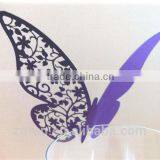 Butterfly! Laser Cut Seating Card on Wine Glass