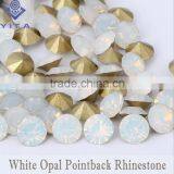 Snow Opal Rhinestone Point Back Crystal