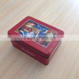 Metal Empty Tin Tea Packing Box Small Metal Hinged Lid Tin Box Square Tin Box