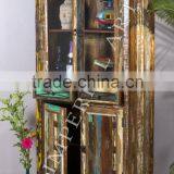 ANTIQUE RECYCLE WOOD GLASS DISPLAY CABINET,FOR HOME FURNITURE thumbnail-2