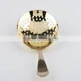 Stainless Steel Cocktail Julep Strainer With Gold Color thumbnail-2