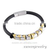 stainless steel silicone rubber bracelet charms