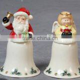 Ceramic Handmade Christmas Bell Santa Claus and Angle Design thumbnail-1