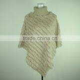 Rabbit Fur Cape Knitted Triangle Fur Cape,KZ14087 thumbnail-3