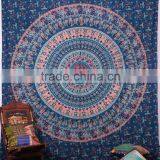 Blue Cotton Indian Tapestries Mandala Tapestry Hippie Wall Tapestry Tapestry Wall Hangings Indian Printed Tapestry Wholesale thumbnail-1