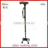 Aluminum Two Sections Ten Points Four Legs Telescopic Elder Walking Stick With Light thumbnail-1