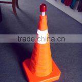 Orange ABS Plastic Retractable LED Light Traffic Cone