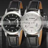 Fashio Leather Man Watch Japan Movt Quartz Watch Stainless Steel Back