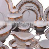 Gold Porcelain Dinnerware Set for 12 Persons in Square Shape thumbnail-5