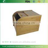 Elegant Square Style Natural Bamboo Bread Box thumbnail-3