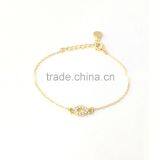 Tiny Women Rhinestone Charm Bracelet Custom Charm Bracelet thumbnail-1