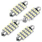 4 42mm 16 SMD LED White Car Dome Festoon Interior Light Bulb thumbnail-3