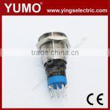 LA16JSF-11E Blue Push Button Monetary With Lamp Stainless Steel 12V DC thumbnail-4