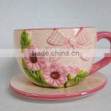 Hot Sell Ceramic Pink Teacup thumbnail-1